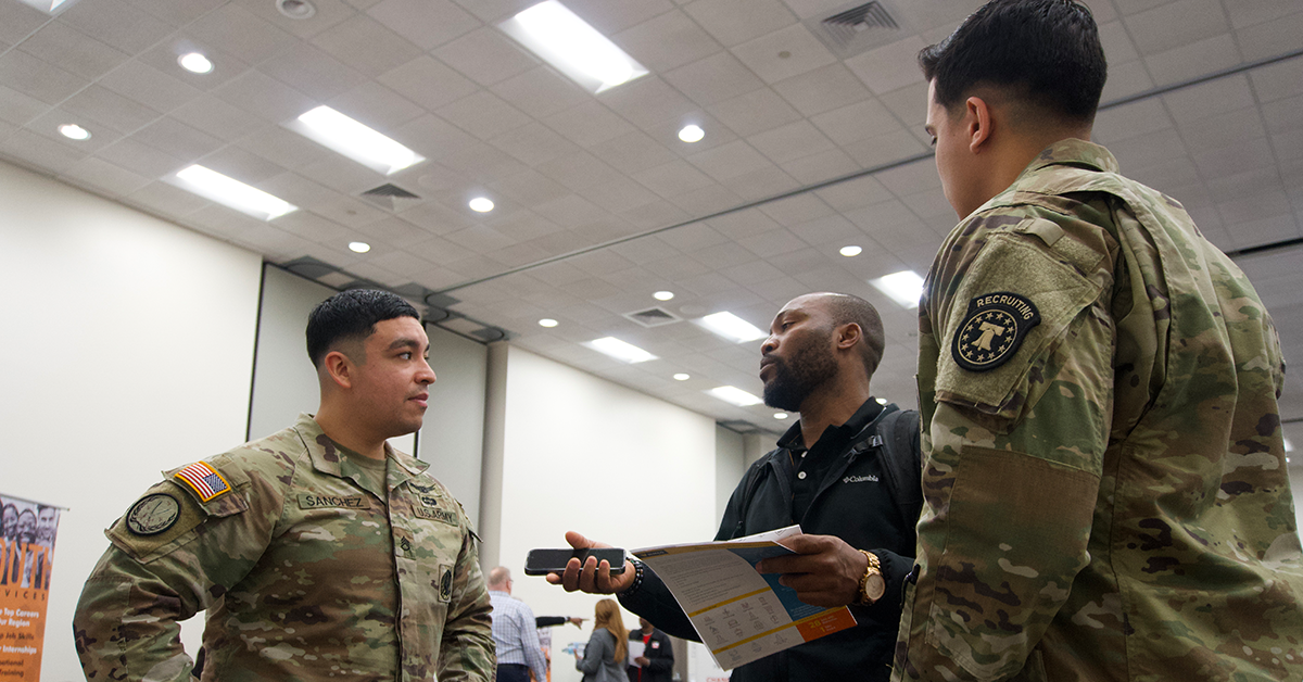 Veterans at a Job Fair