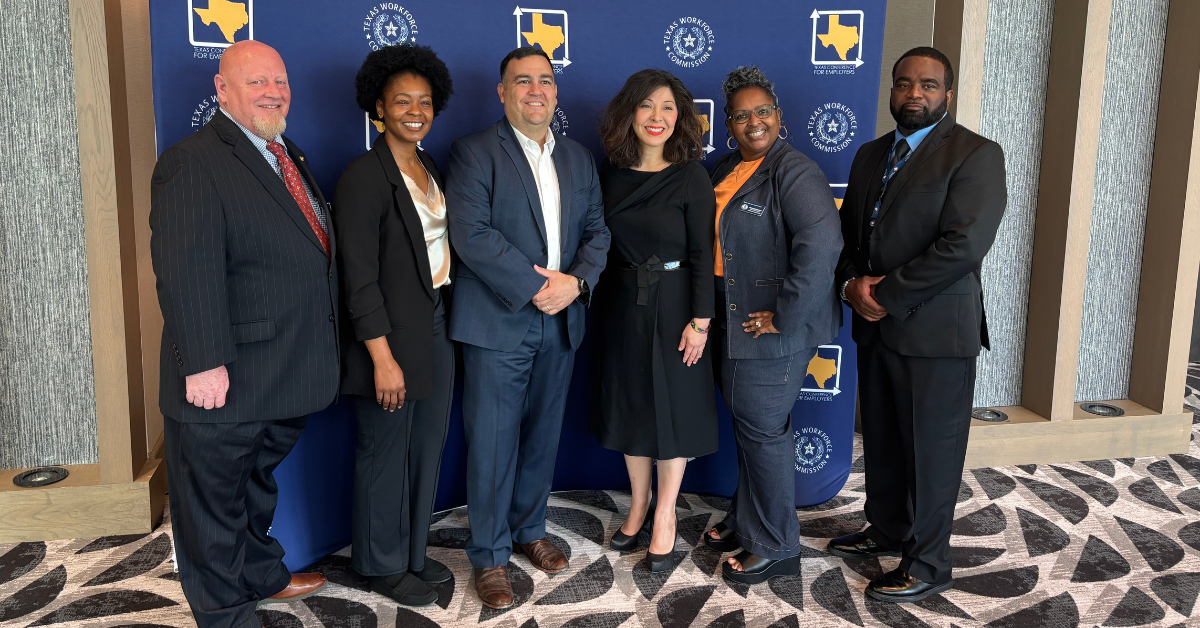 Juliet Stipeche with other leaders at the Baytown TWC conference.