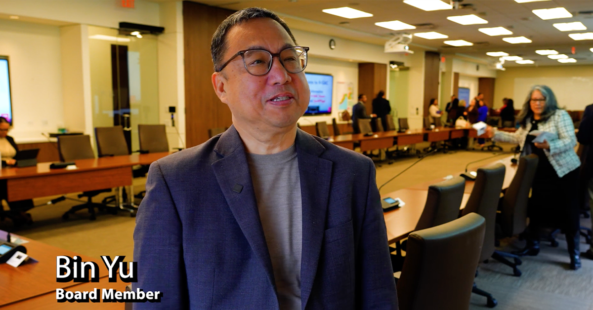 Bing Yu Bing Yu, former chair of the Asian Chamber of Commerce and member of the Gulf Coast Workforce Board.