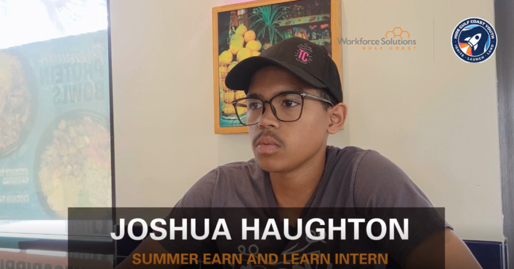 Joshua Haughton, a Summer Earn and Learn intern wearing his Taco Cabana uniform.