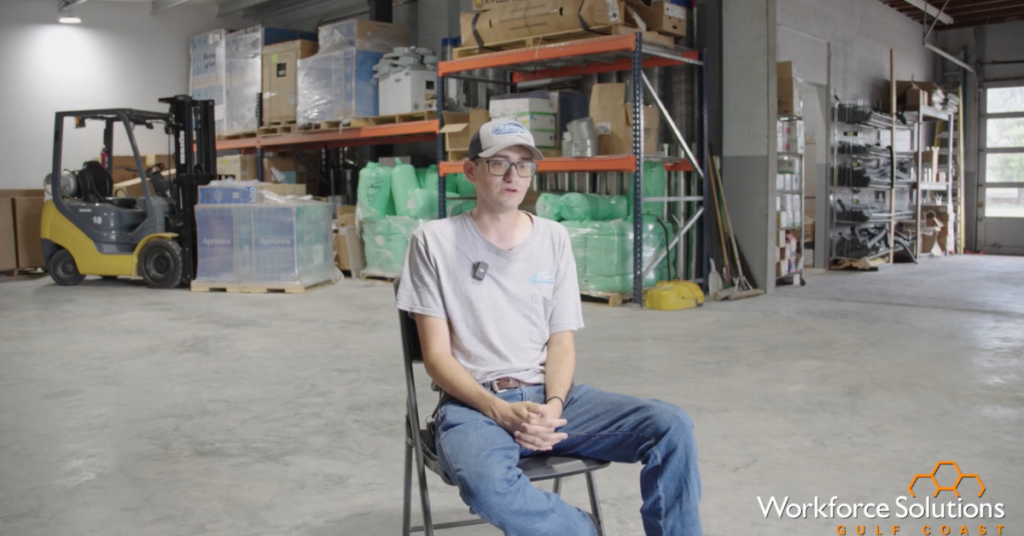 Nick Ward, a Robertson Air Conditioning apprentice, discusses his work-based learning experience through Workforce Solutions Gulf Coast.